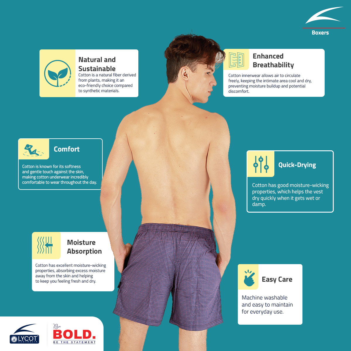 Men's Premium Cotton Boxer Shorts - Stylish and Breathable