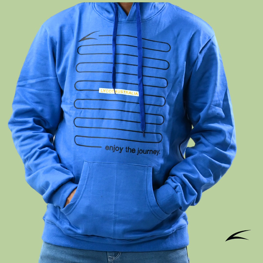 Cozy Blue Winter Hoodies for Men, With Front Kangaroo Pockets