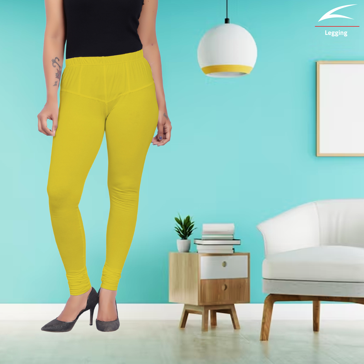 Women's Churidar Leggings - Yellow