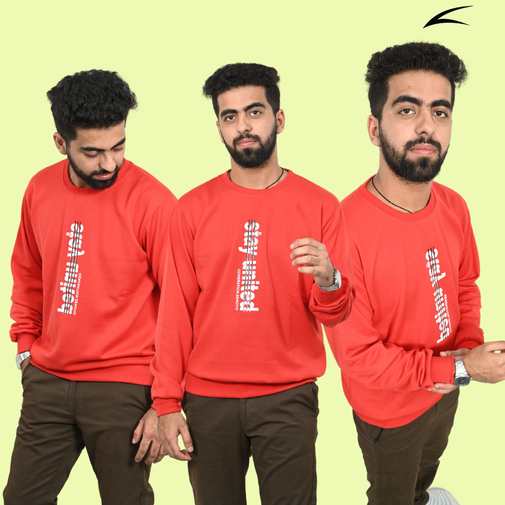 Red Versatile Sweatshirts for Men (Series 8000)