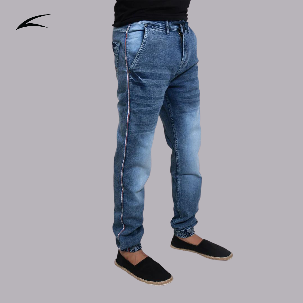 Men's Jogger Jeans - Comfortable Blue Denim Jogging Pants