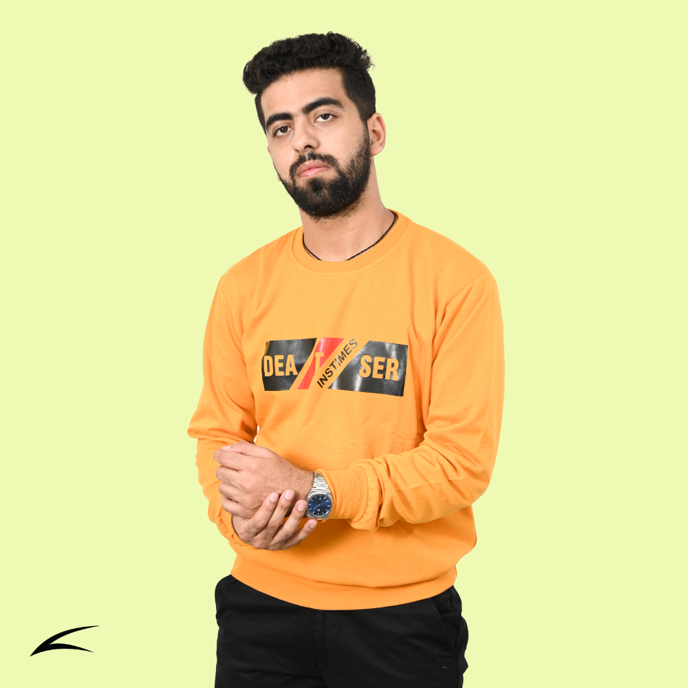 Yellow Versatile Sweatshirts for Men (Series 8000)