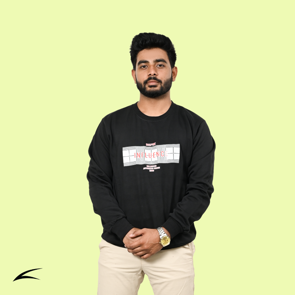 Black Versatile Sweatshirts for Men (Series 8000)