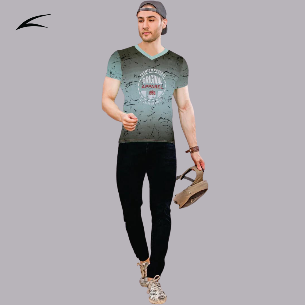 Men's Stylish V-Neck Designer T-shirt